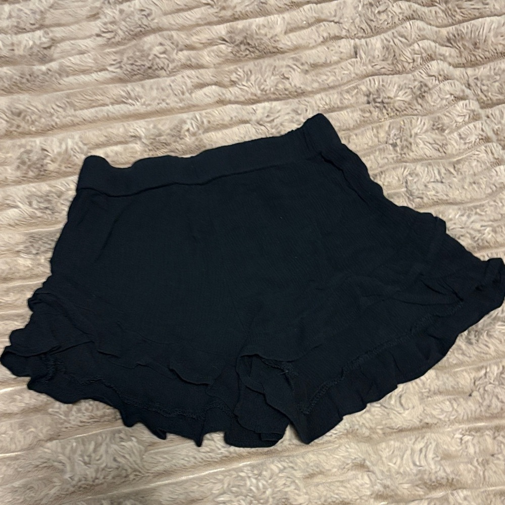 Kids Navy Ruffle Hem Shorts